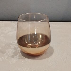 Harry & David Tinted Stemless Wine Glass Copper Base NWT
